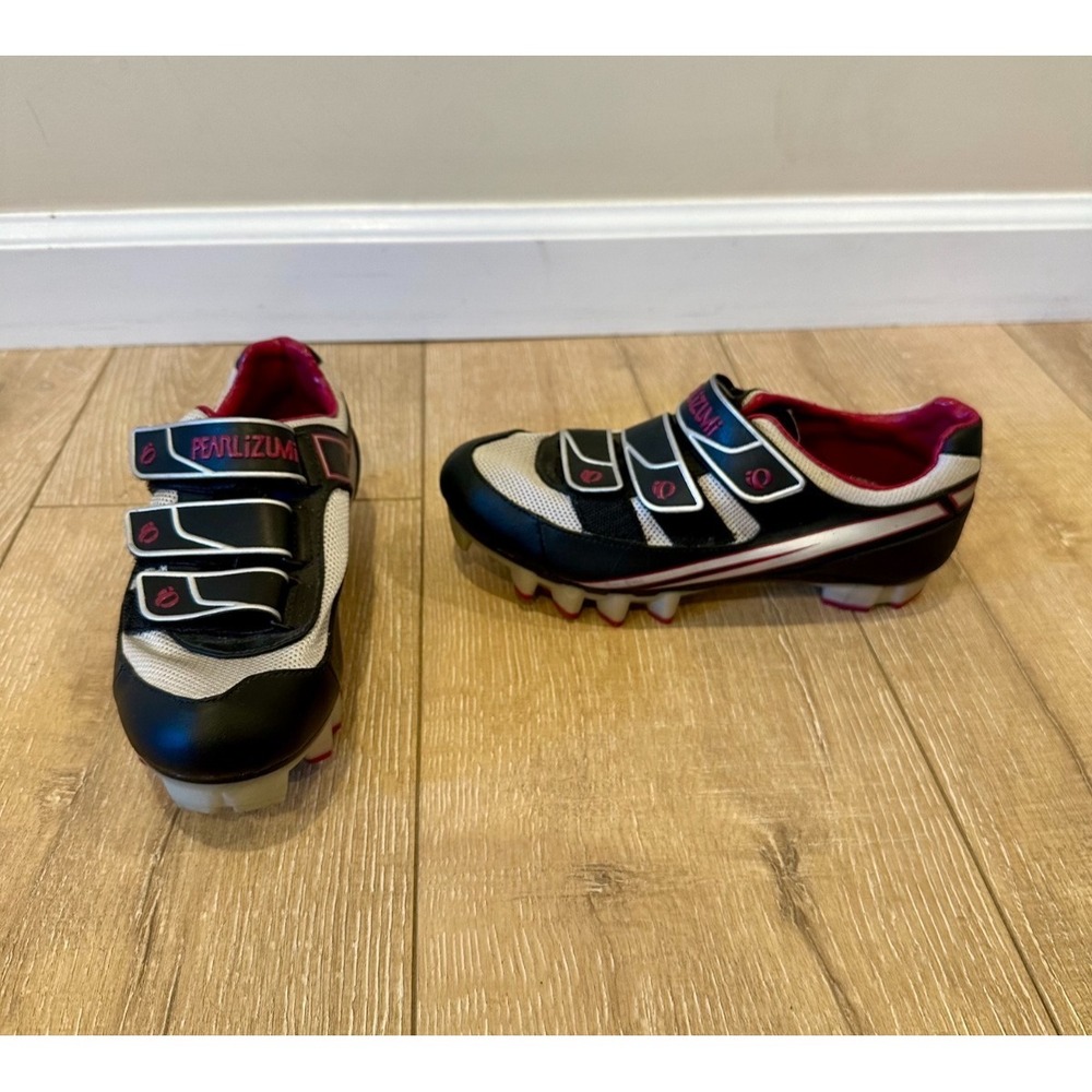 Pearl Izumi MTB5728 Cycling Mountain Bike Shoes Sz 6 /EU 37 Black White Pink